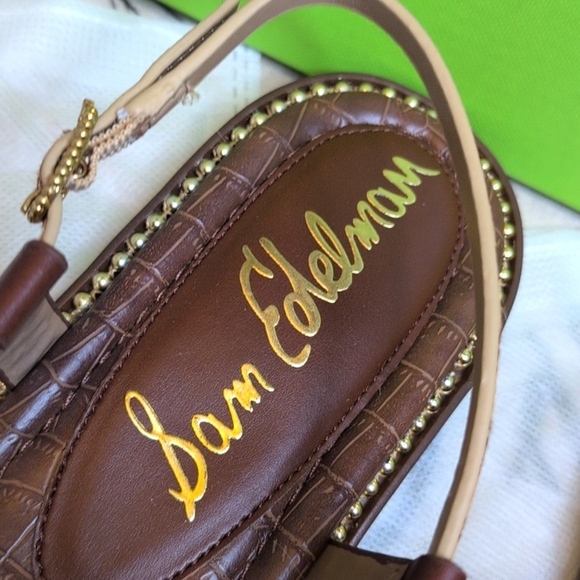 NEW Sam Edelman Tenly Toe Camel Zebra Brahama Hair Strap Sandals 8.5 - Picture 7 of 13